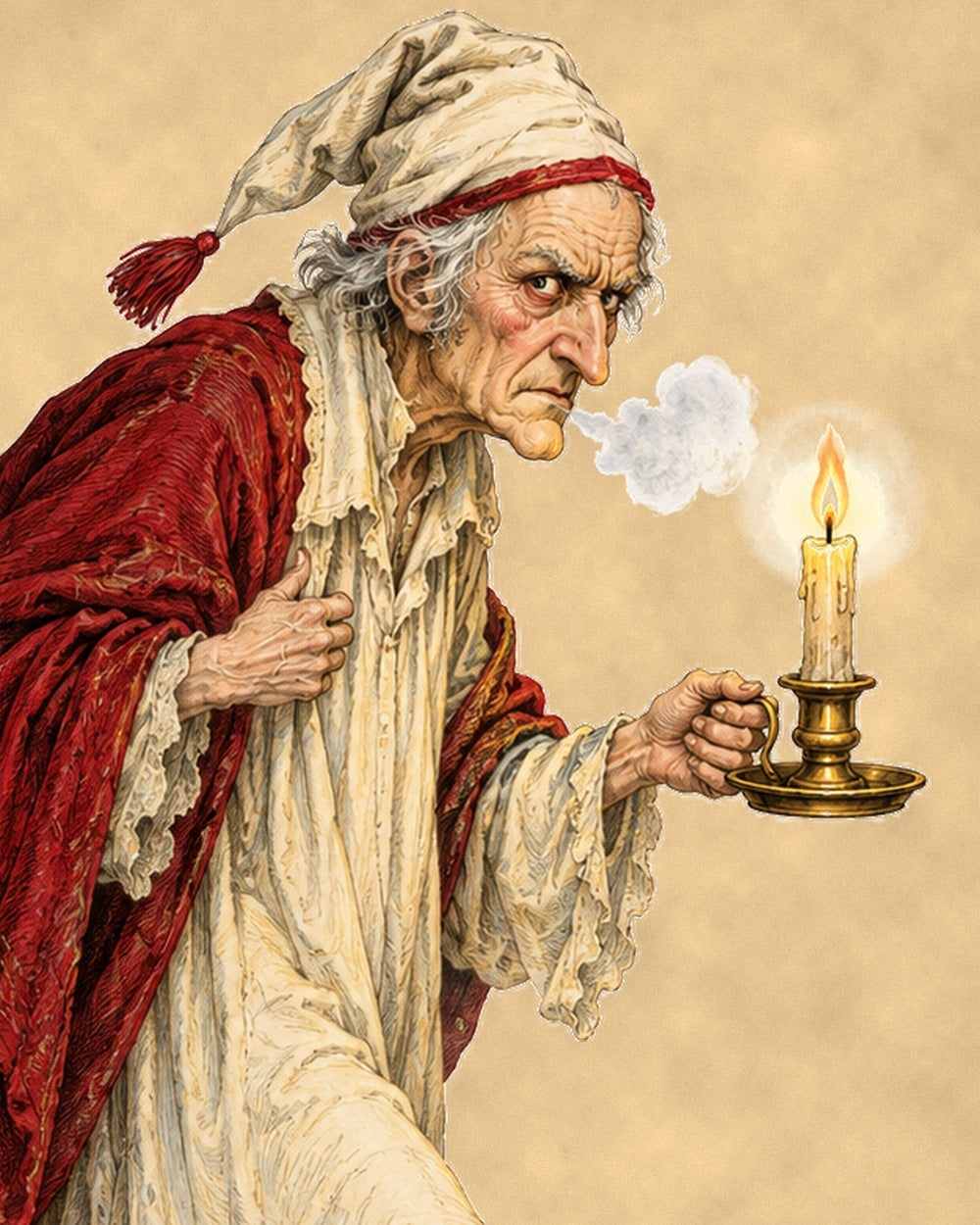 Close-up detail of the Scrooge artwork