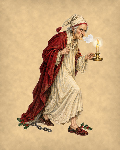 Vintage Victorian Ebenezer Scrooge 8x10 print on warm parchment