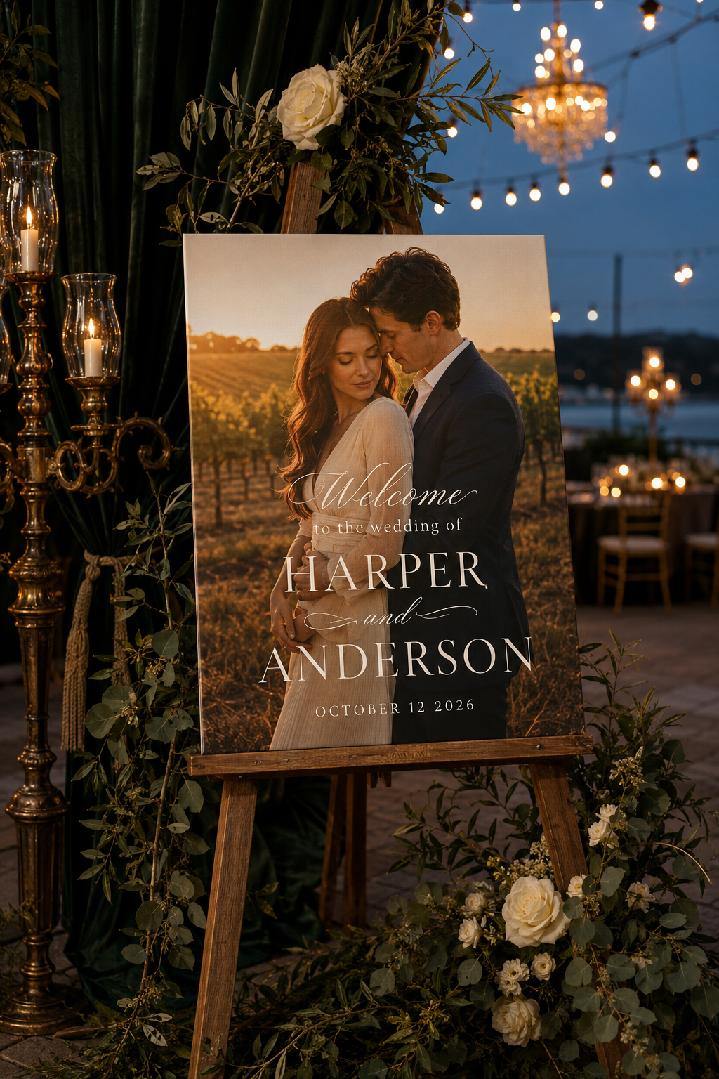 Wedding welcome entrance sign