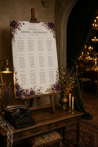 Wedding card box and gifts sign