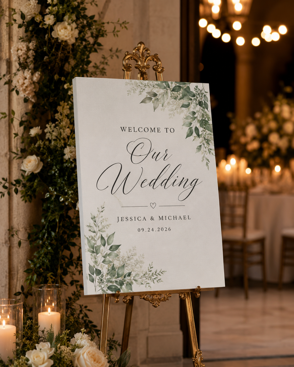 Photo welcome wedding canvas