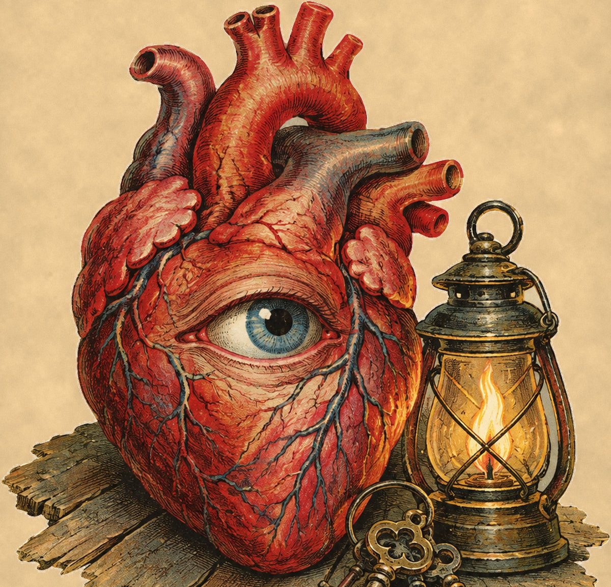 Close-up detail of the Tell-Tale Heart artwork