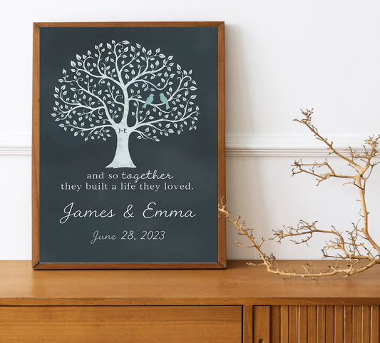 Family Tree Sign Names & Date Wedding So Together They Built a Life They Loved