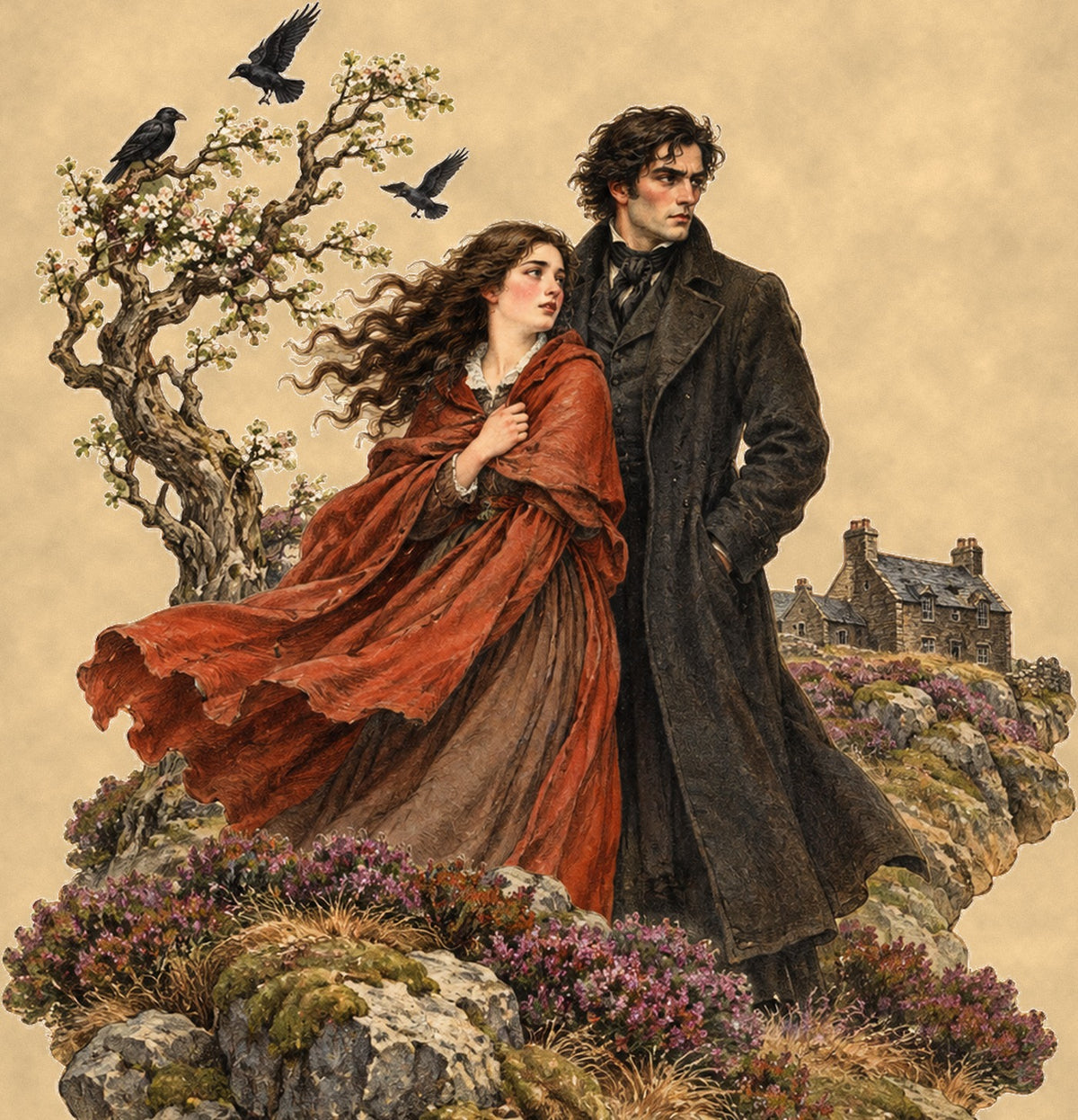 Close-up detail of the Wuthering Heights artwork