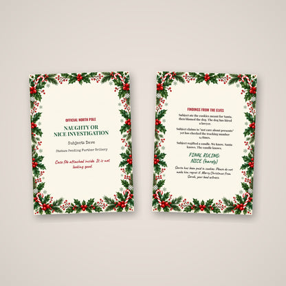 Funny personalized Christmas card cover and inside